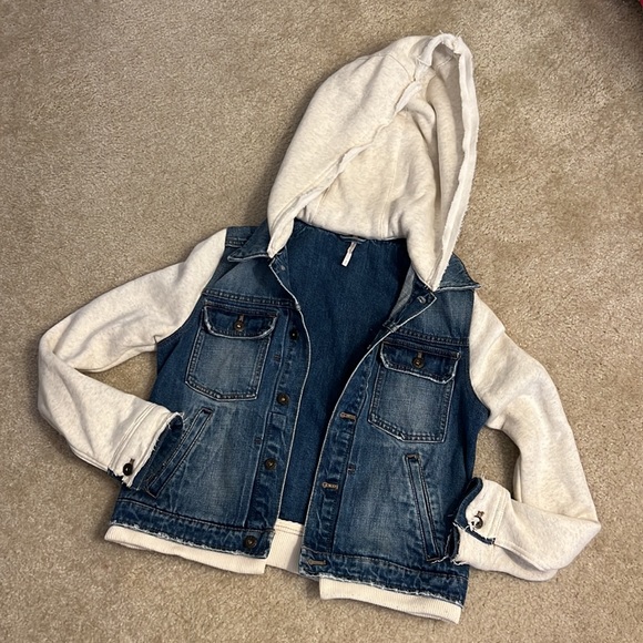 Free People Denim Knit Jacket - Picture 2 of 5